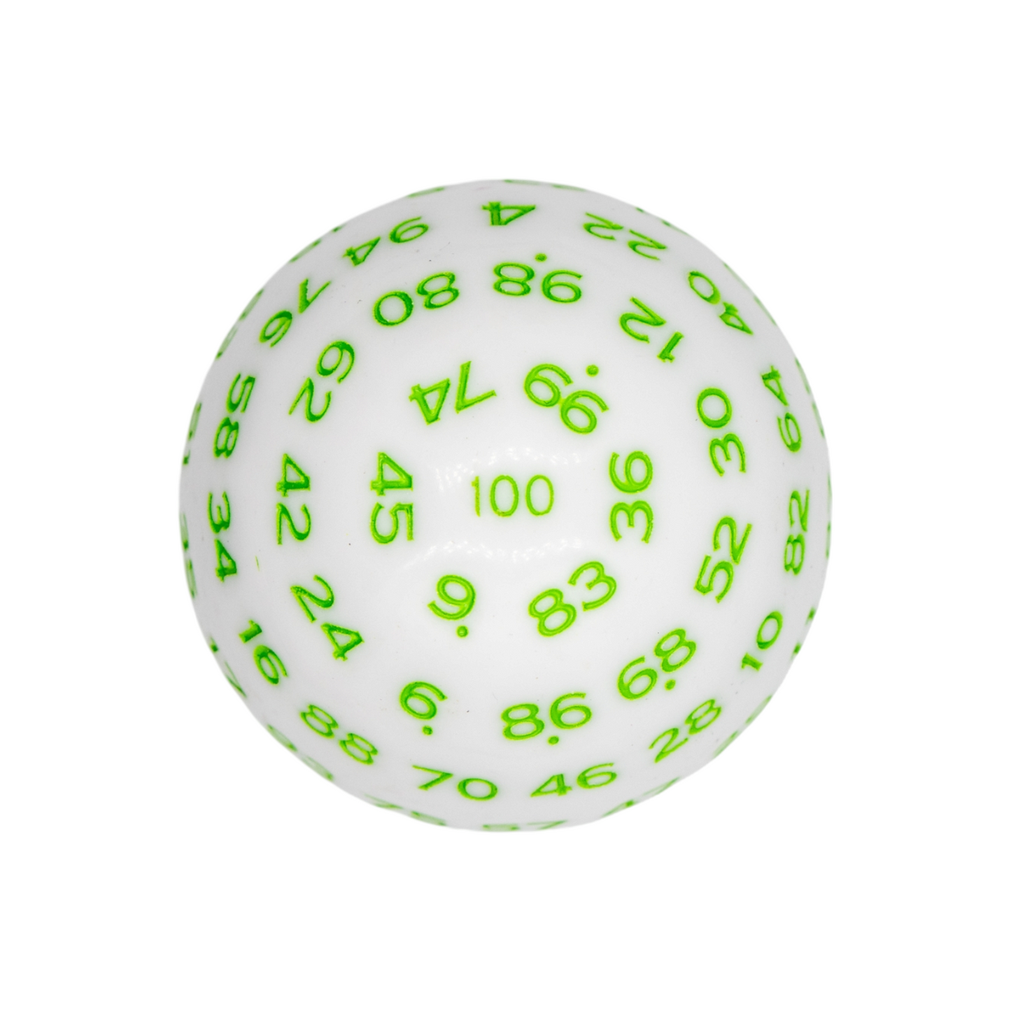 D100 Würfel White/Green