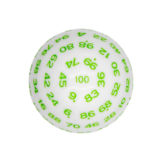D100 Würfel White/Green
