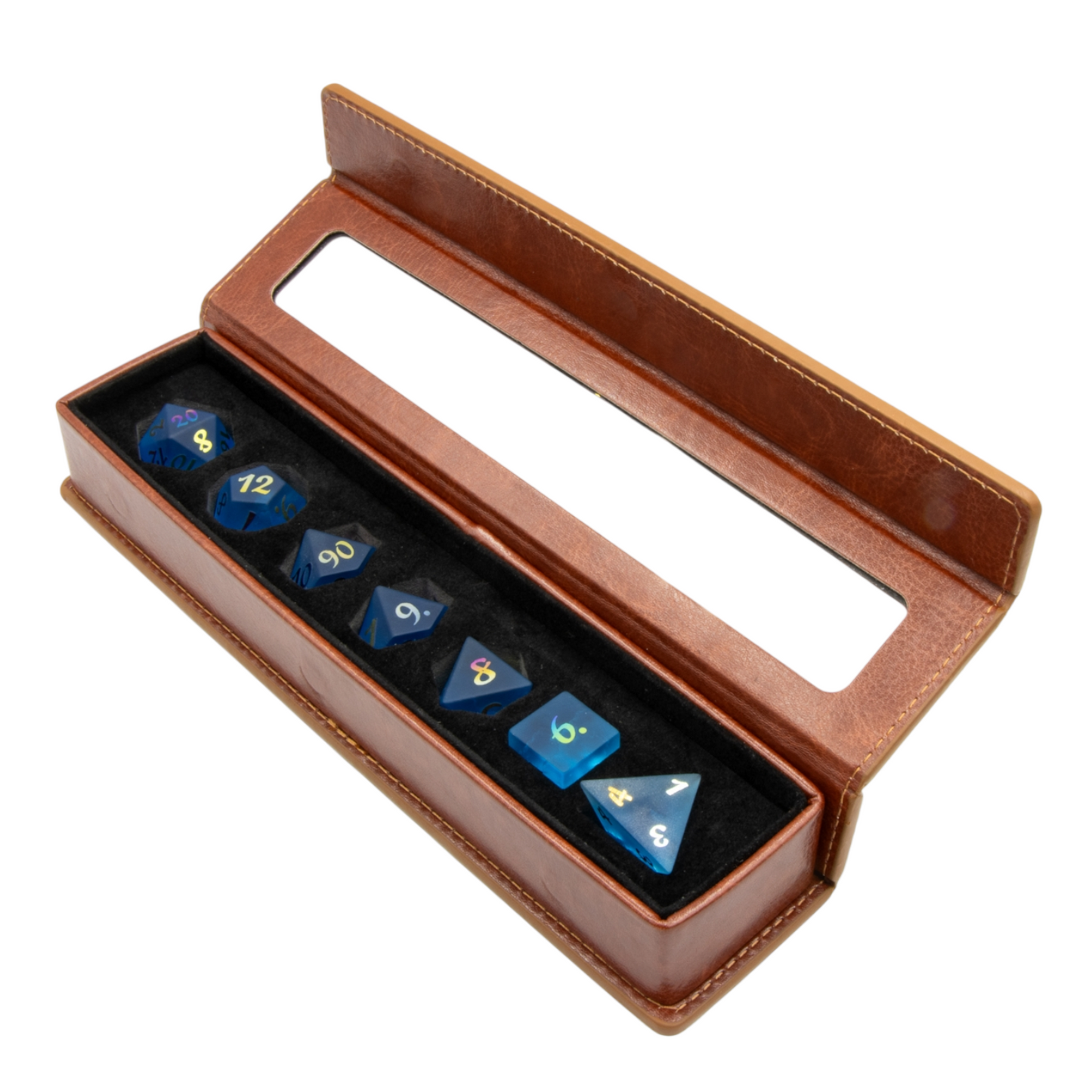 7-teiliges RPG Würfelset Edelstein: Crystal Glass Blue