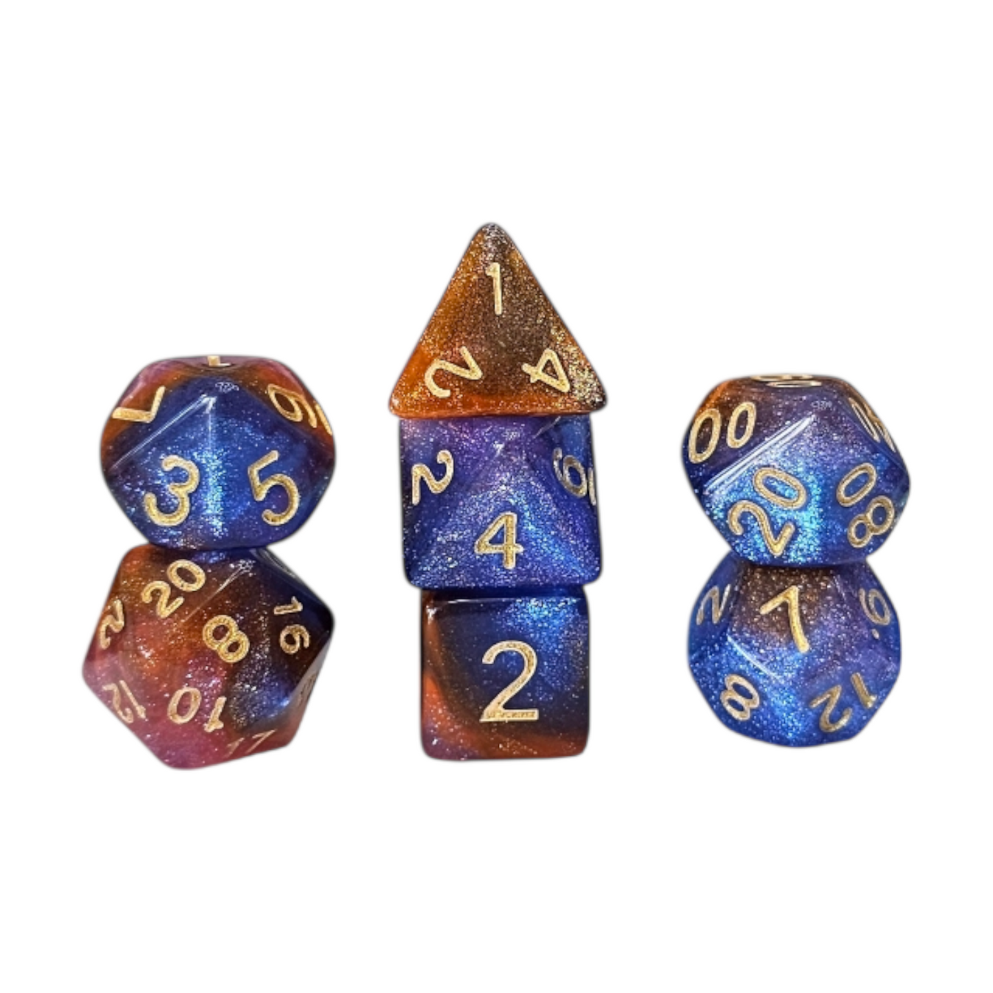 7-teiliges RPG Würfelset Galaxy: Fireworks