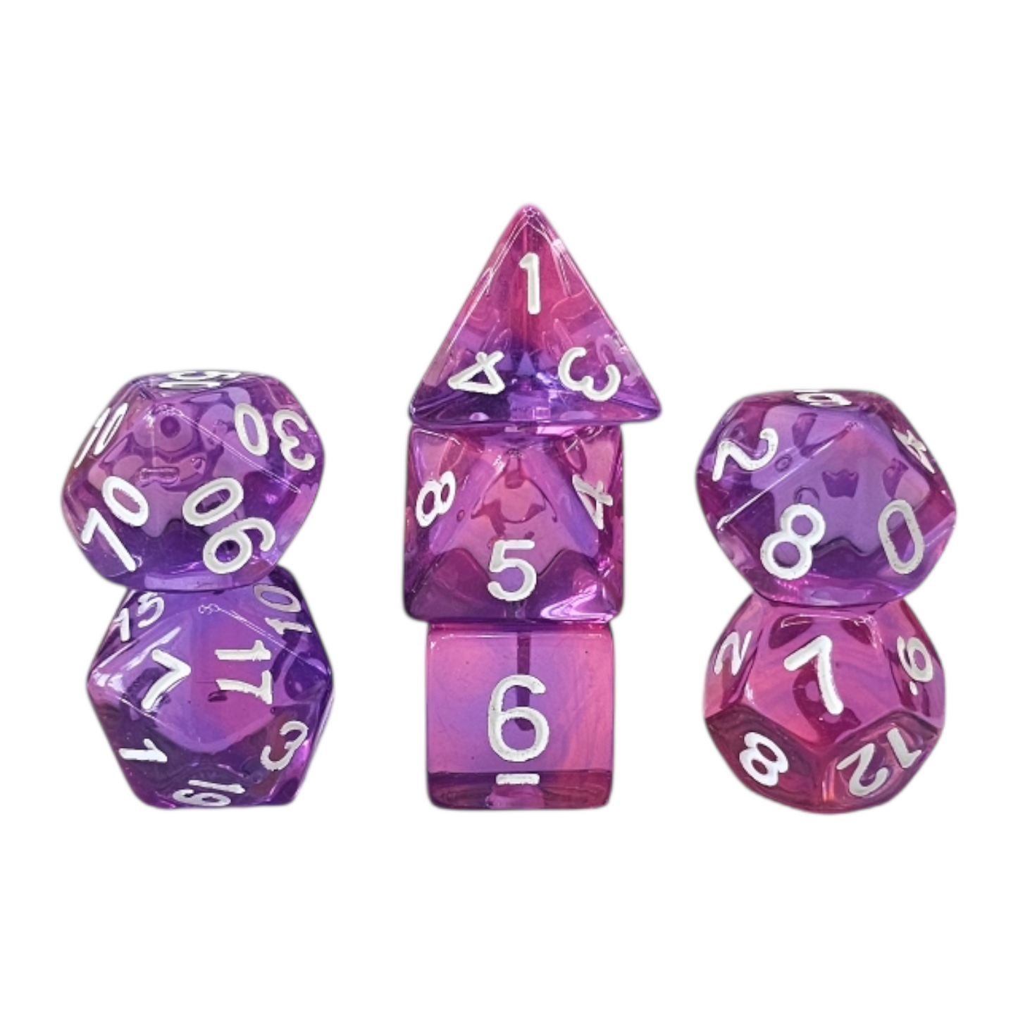 7-teiliges RPG Würfelset Transparent: Wild Berry