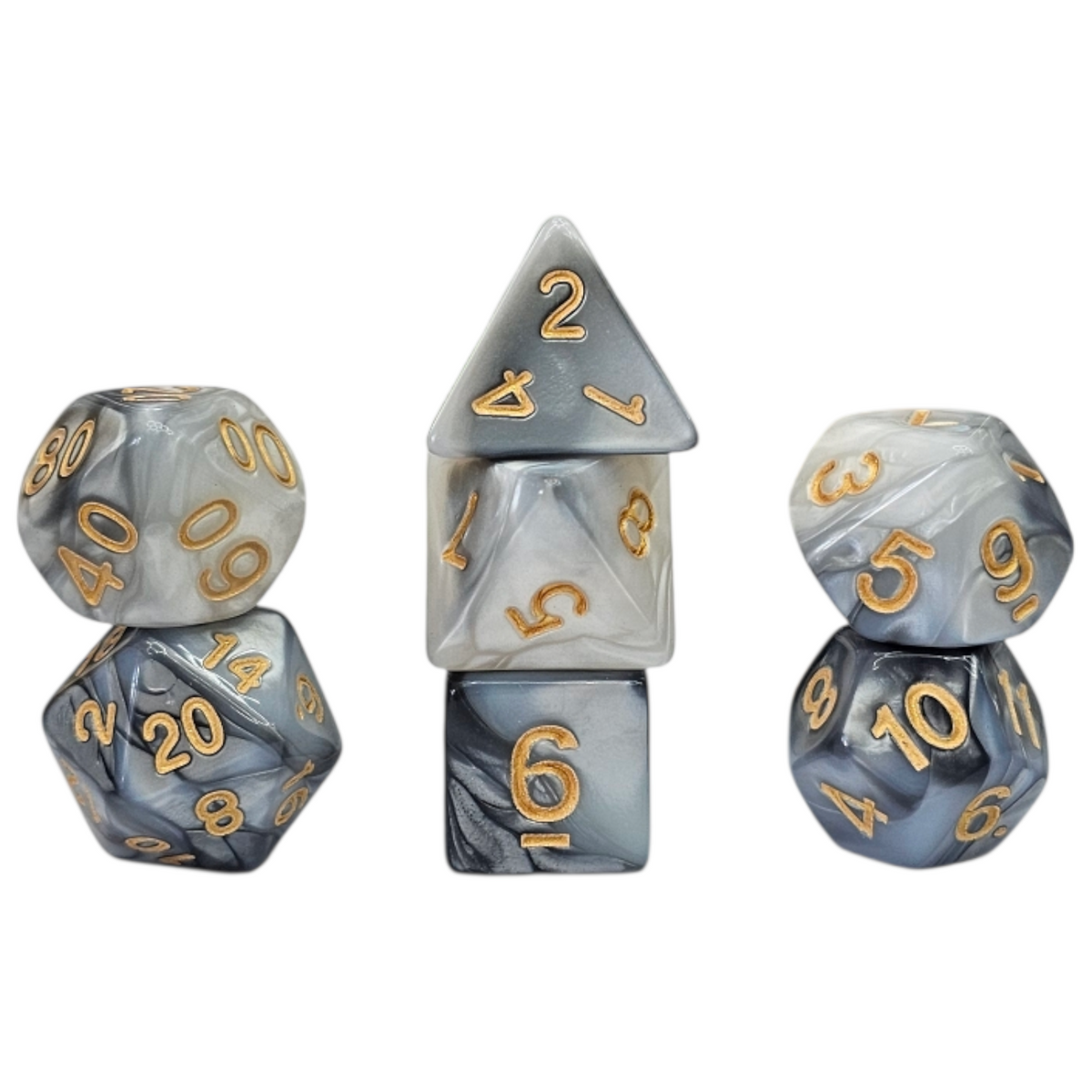 7-teiliges RPG Würfelset Mehrfarbig: Racing White/Grey