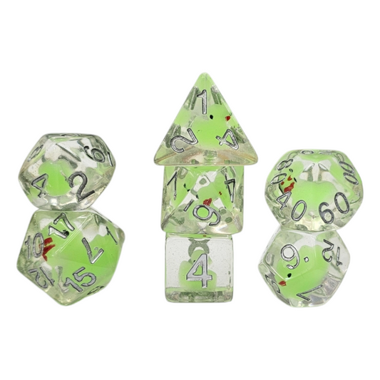 7-teiliges RPG Würfelset Glow: Duck