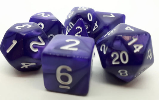 7-teiliges RPG Würfelset Pearl: Purple/White