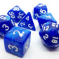 7-teiliges RPG Würfelset Pearl: Blue/White