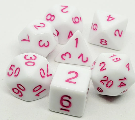 7-teiliges RPG Würfelset Opaque Marshmellow: Pink