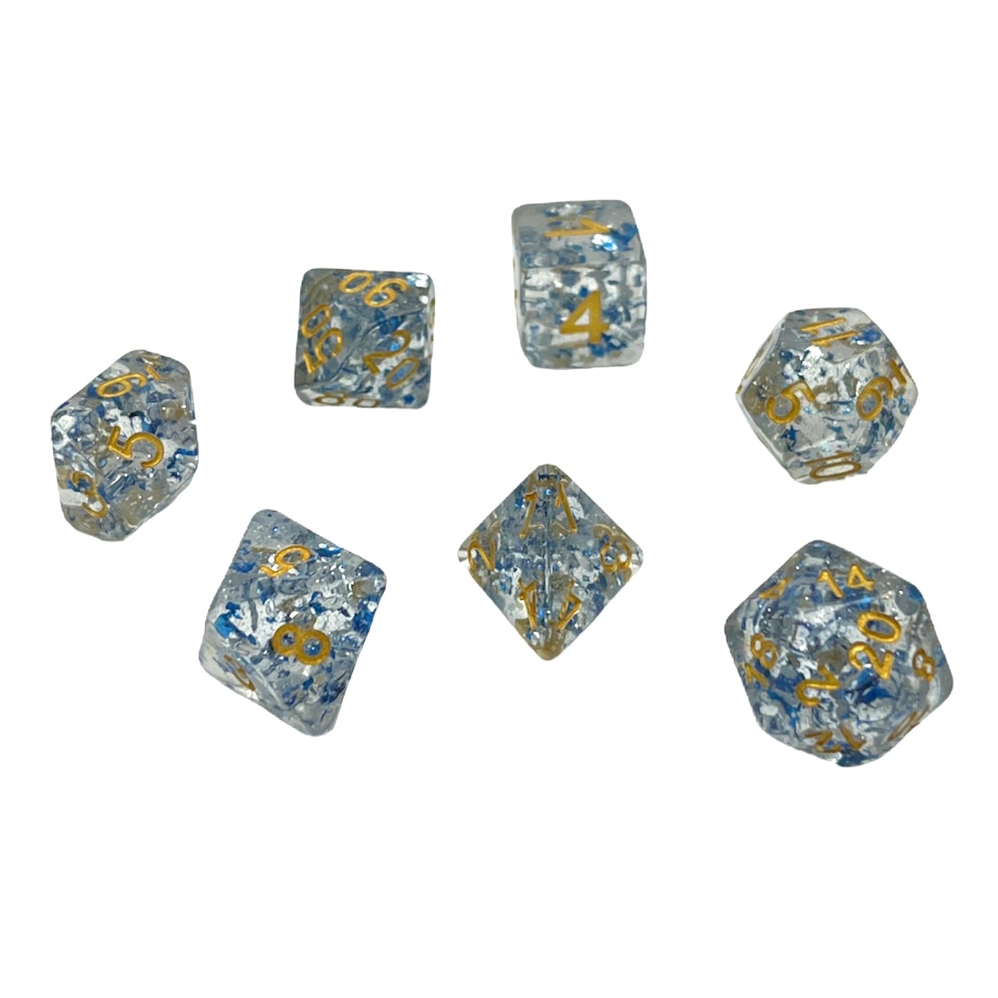 7-teiliges RPG Würfelset Confetti: Blue Flakes