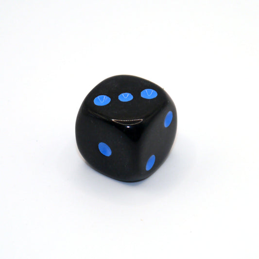 D6 1 Würfel Opaque: Black/Blue