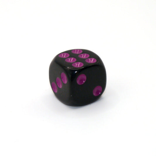 D6 1 Würfel Opaque: Black/Neon Purple