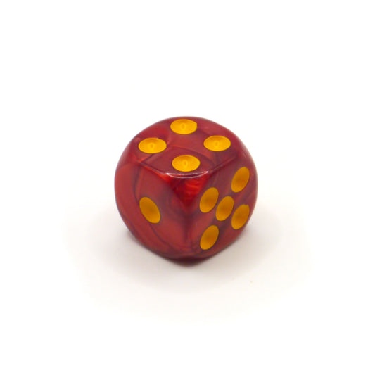 D6 1 Würfel Pearl: Red/Yellow
