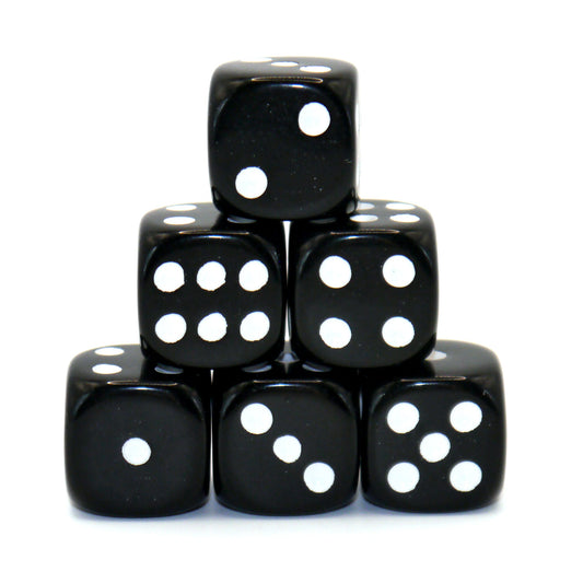 D6 Würfelset Opaque: Black/White