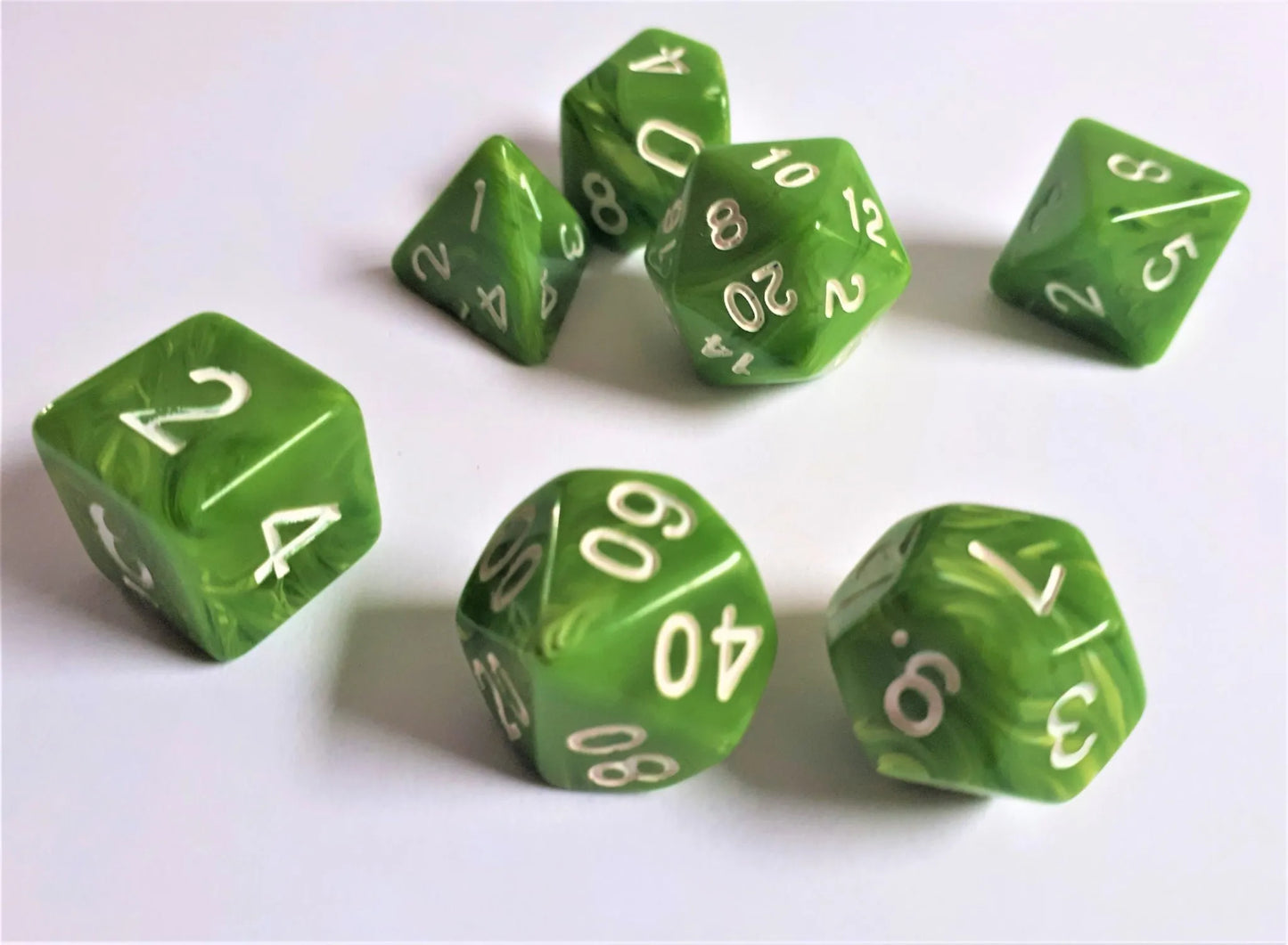 7-teiliges RPG Würfelset Candysweet: Green