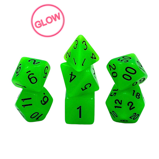 7-teiliges RPG Würfelset Glow: Green