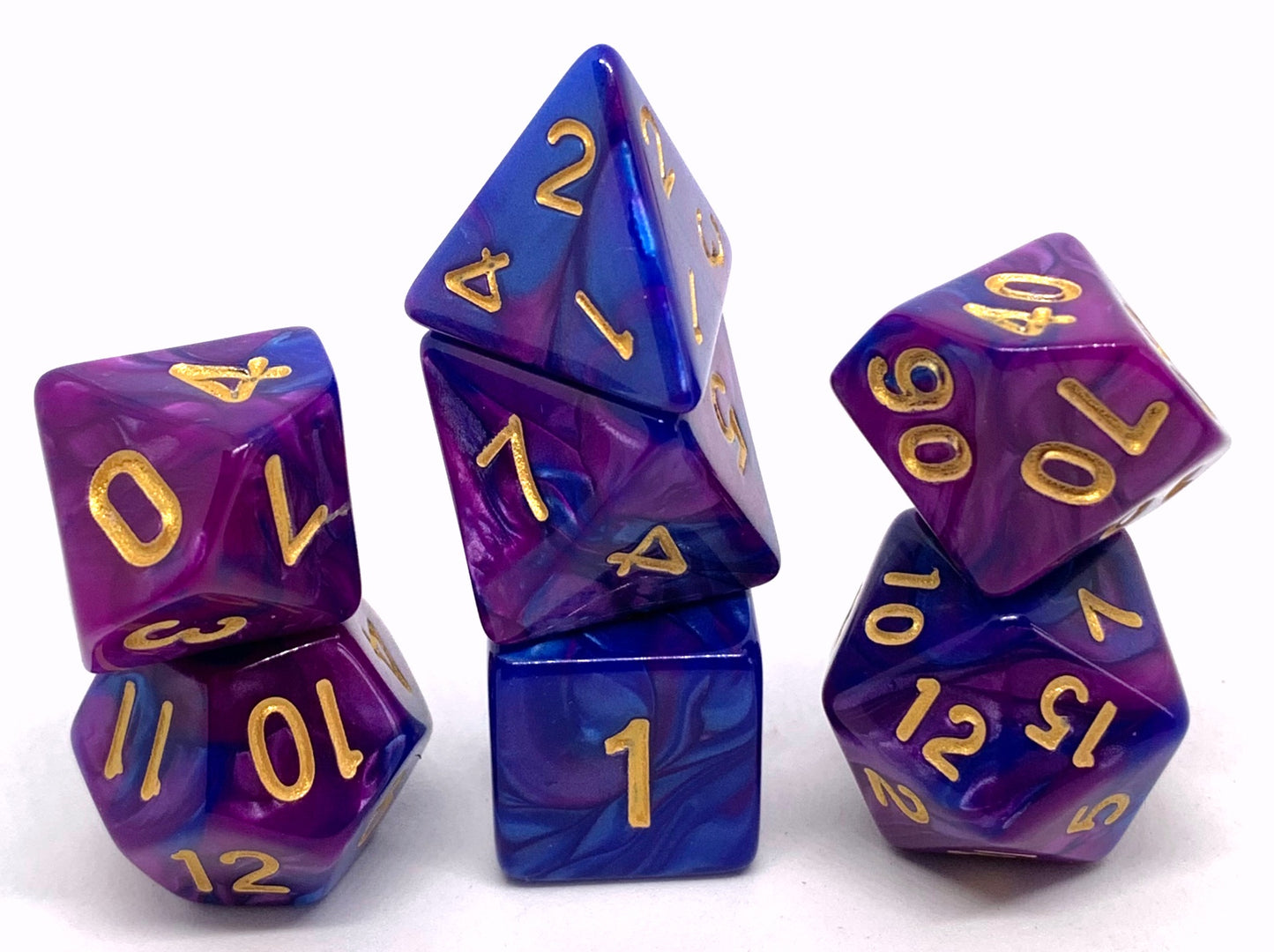 7-teiliges RPG Würfelset Mehrfarbig: Racing Purple Galaxy