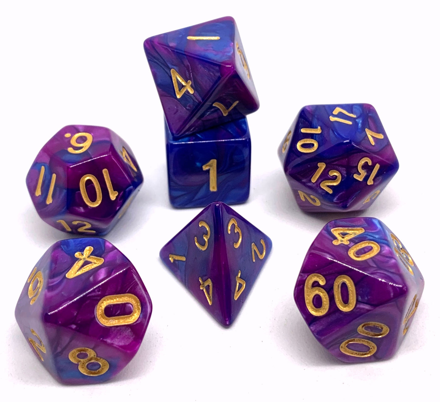 7-teiliges RPG Würfelset Mehrfarbig: Racing Purple Galaxy