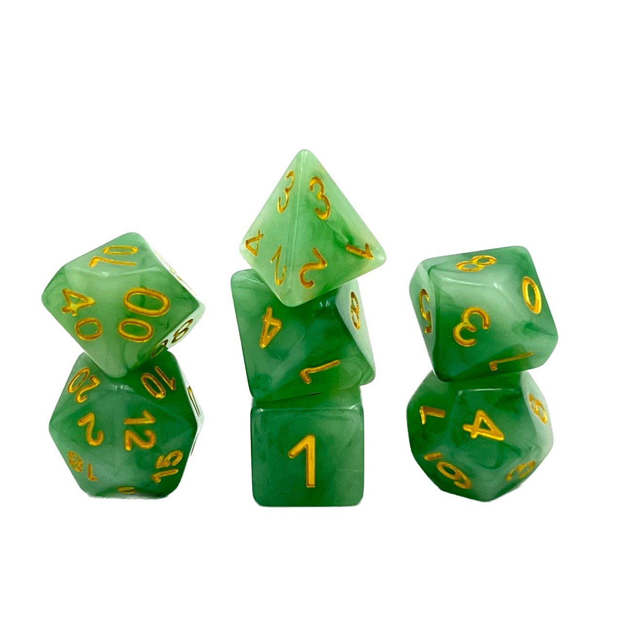 7-teiliges RPG Würfelset Mehrfarbig: Green Jade