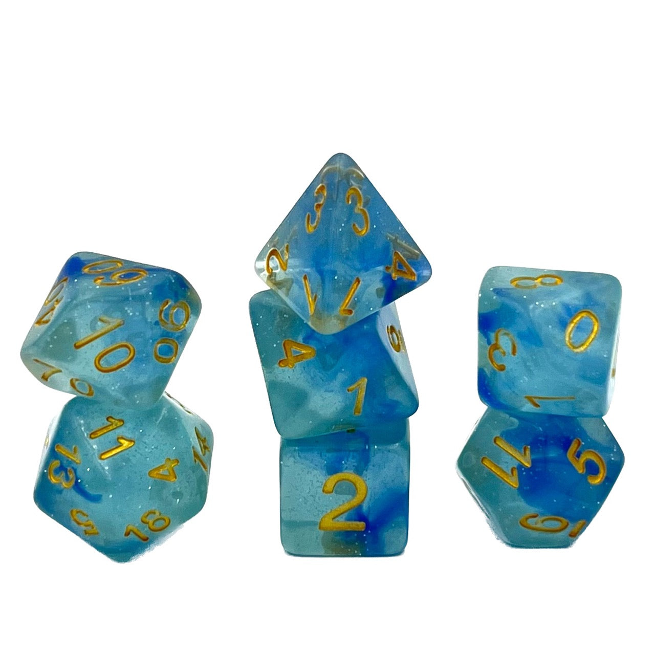 7-teiliges RPG Würfelset Galaxy: Blue Jelly
