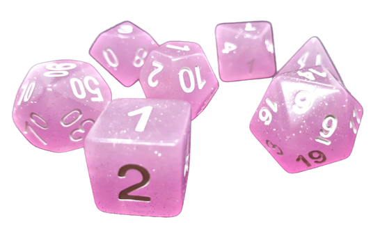 7-teiliges RPG Würfelset Confetti: Creamy Pink