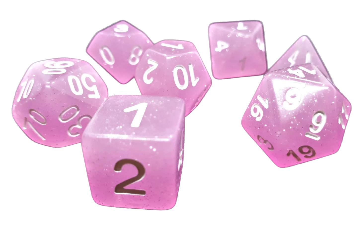 7-teiliges RPG Würfelset Confetti: Creamy Pink