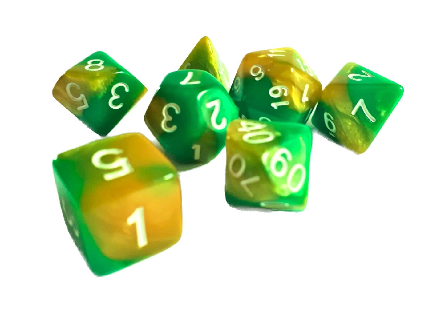 7-teiliges RPG Würfelset Mehrfarbig: Green Samba