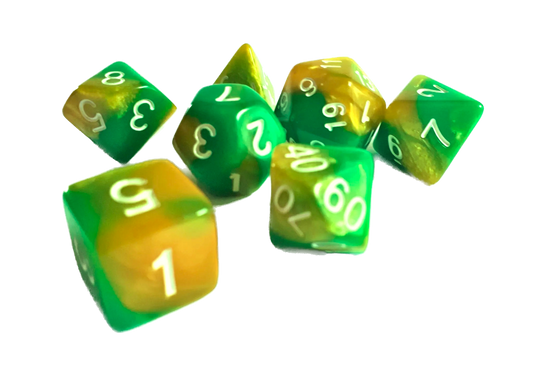 7-teiliges RPG Würfelset Mehrfarbig: Green Samba