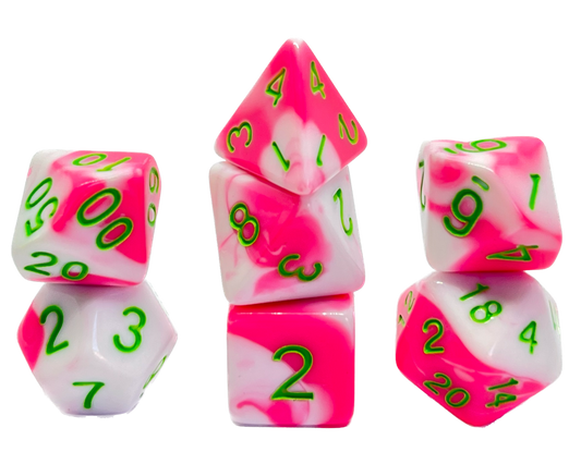 7-teiliges RPG Würfelset Mehrfarbig: Strawberry Pink