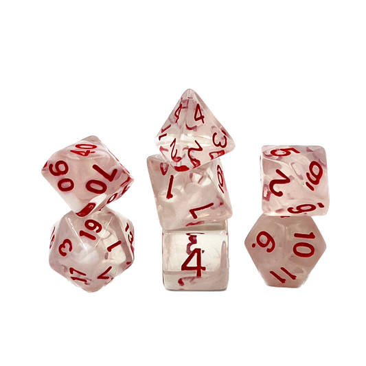 7-teiliges RPG Würfelset Transparent: Frosted Queen