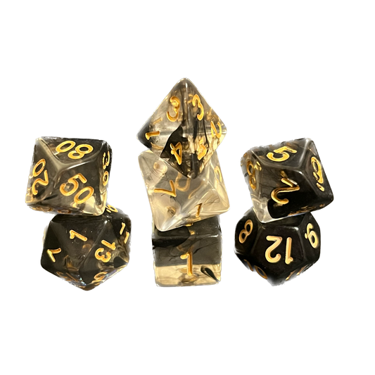 7-teiliges RPG Würfelset Transparent: Nebula Dark Cloud
