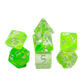 7-teiliges RPG Würfelset Transparent: Nebula Lime