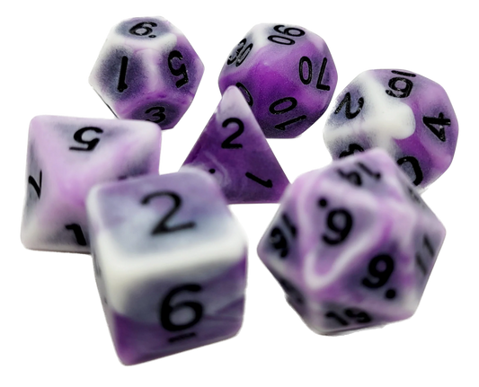 7-teiliges RPG Würfelset Ancient: Purple Rock