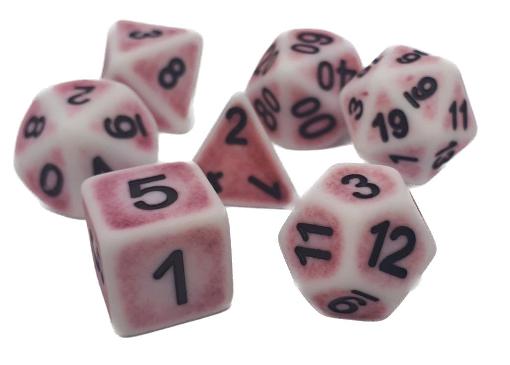 7-teiliges RPG Würfelset Ancient: Pink