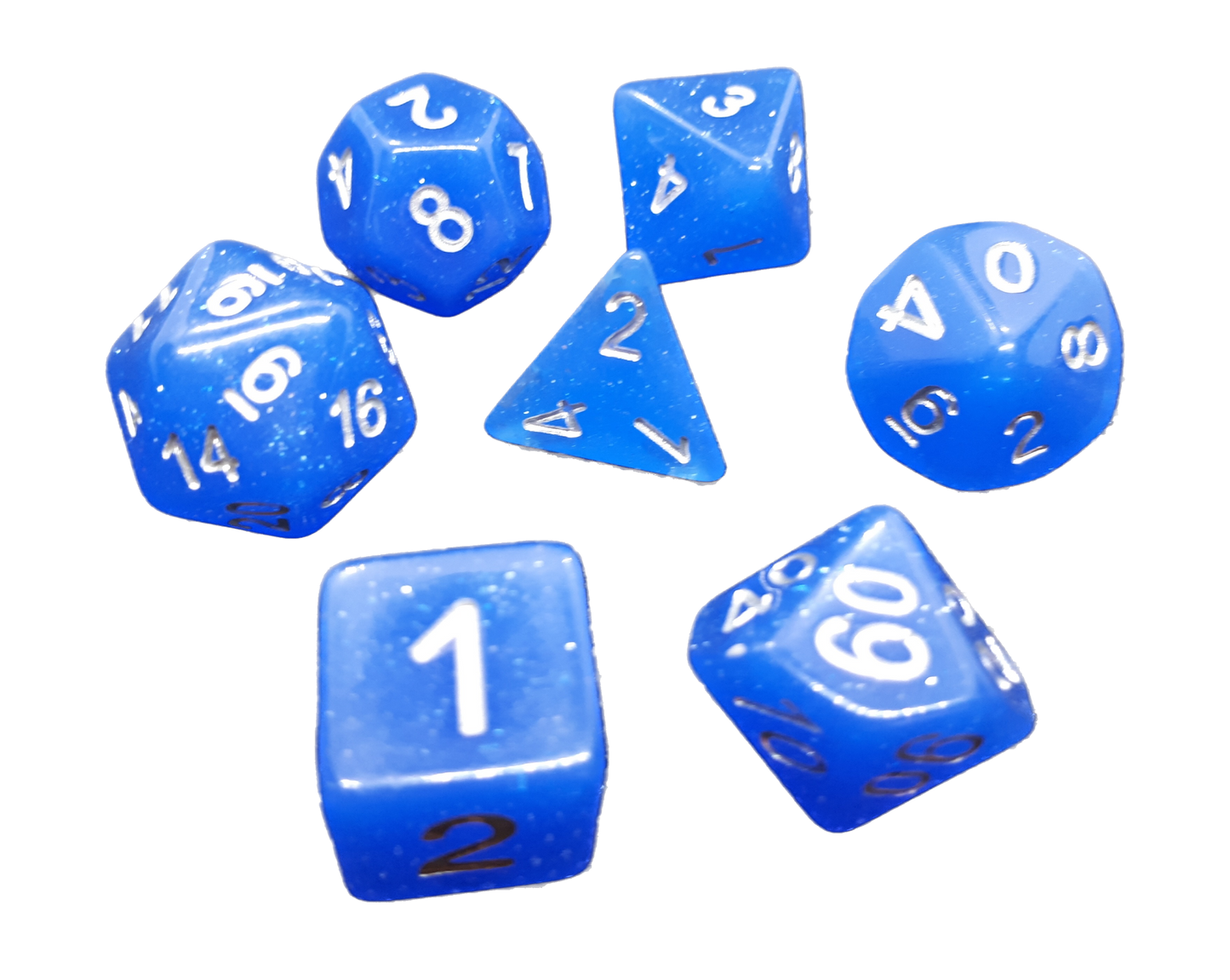 7-teiliges RPG Würfelset Confetti: Creamy Dark Blue