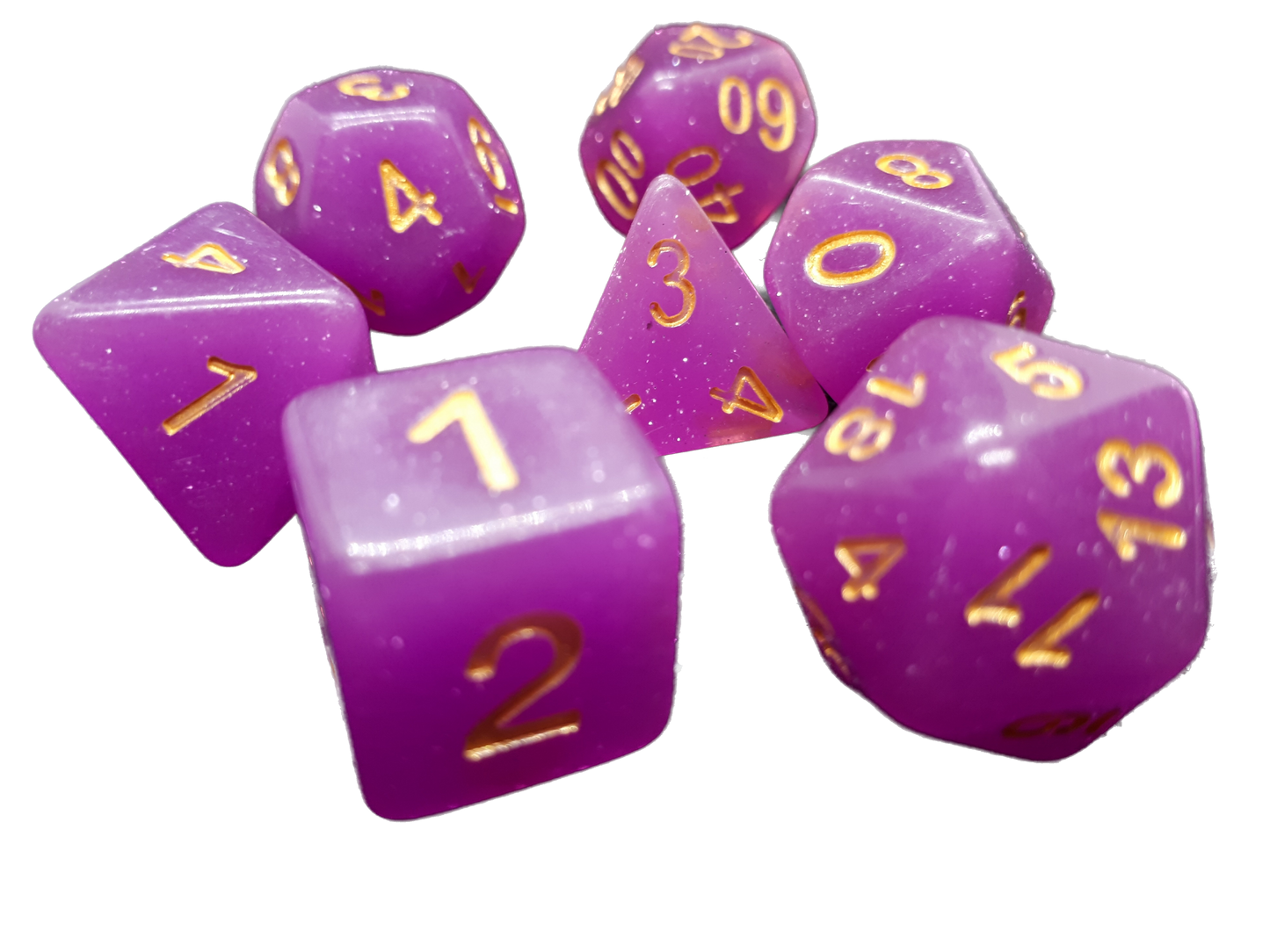 7-teiliges RPG Würfelset Confetti: Creamy Purple