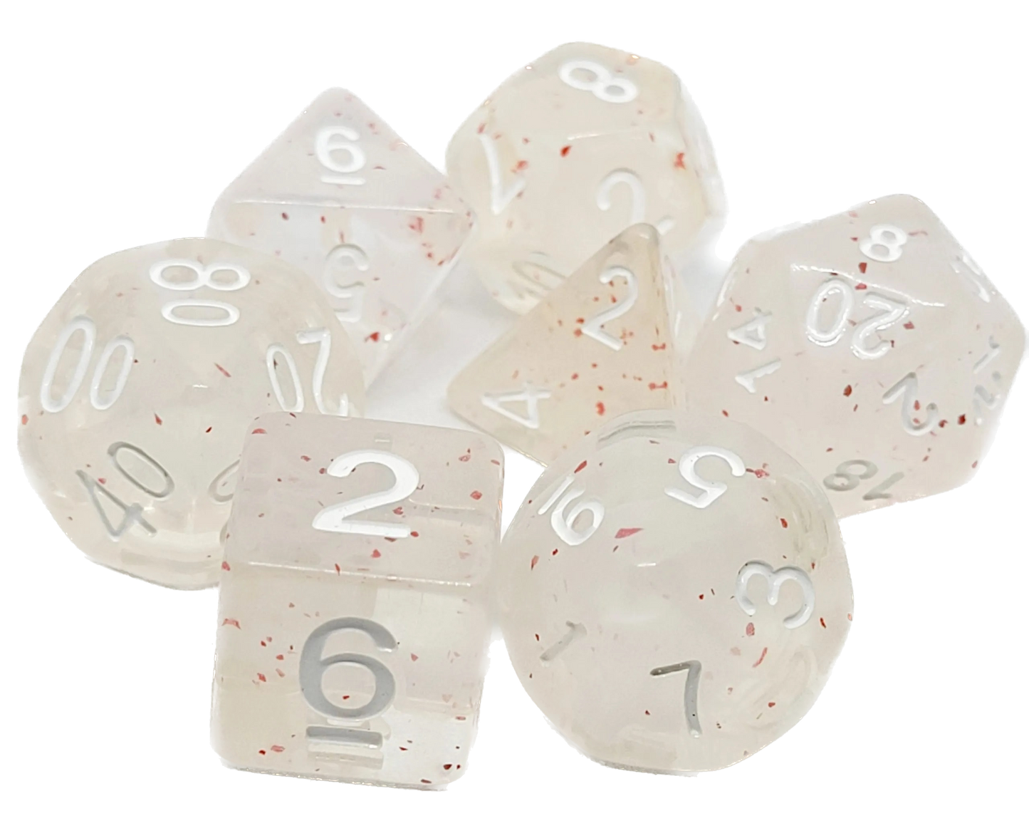 7-teiliges RPG Würfelset Confetti: Blossom Snowfall