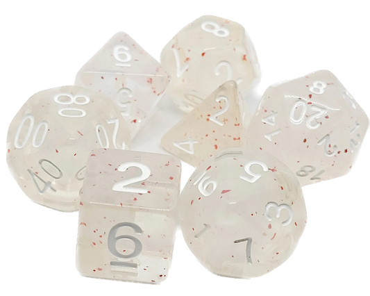 7-teiliges RPG Würfelset Confetti: Blossom Snowfall