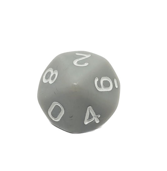 D10 Würfel Grau/Weiß