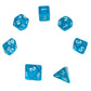 7-teiliges RPG Würfelset Transparent: Blue