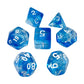 7-teiliges RPG Würfelset Transparent: Nebula Blue