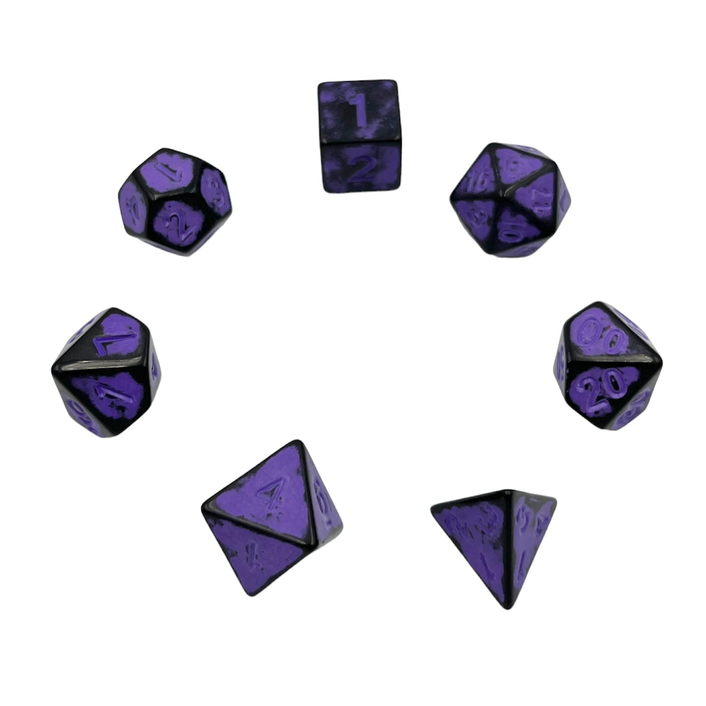 7-teiliges RPG Würfelset Ancient: Dark Knight Purple