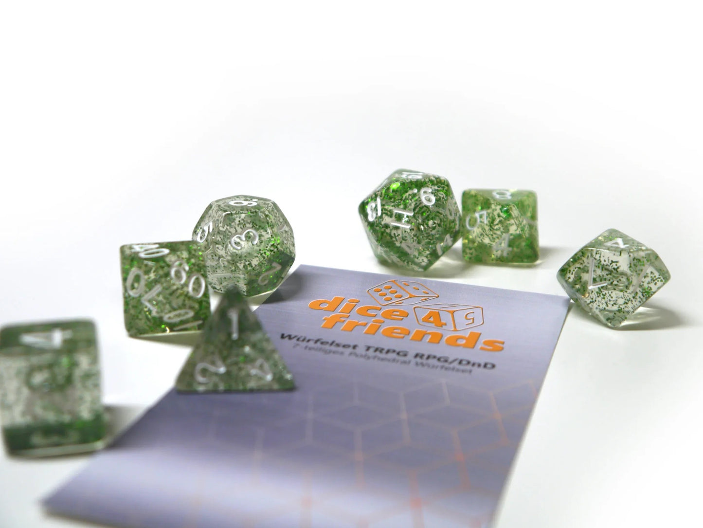 7-teiliges RPG Würfelset Confetti: Green