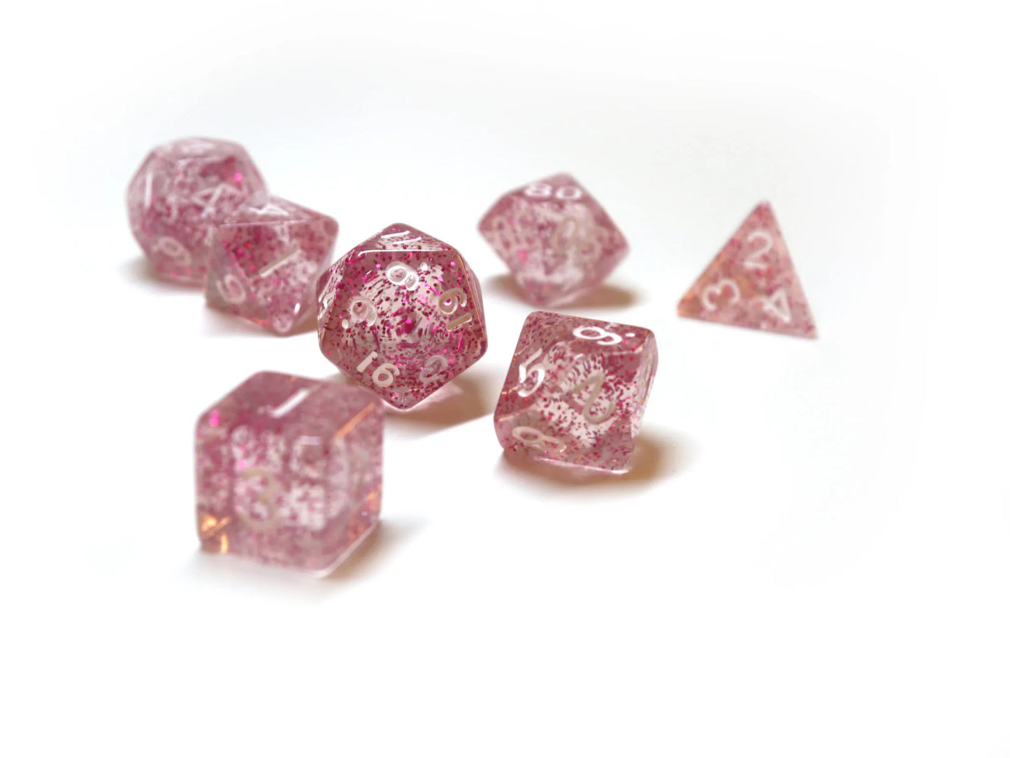7-teiliges RPG Würfelset Confetti: Pink