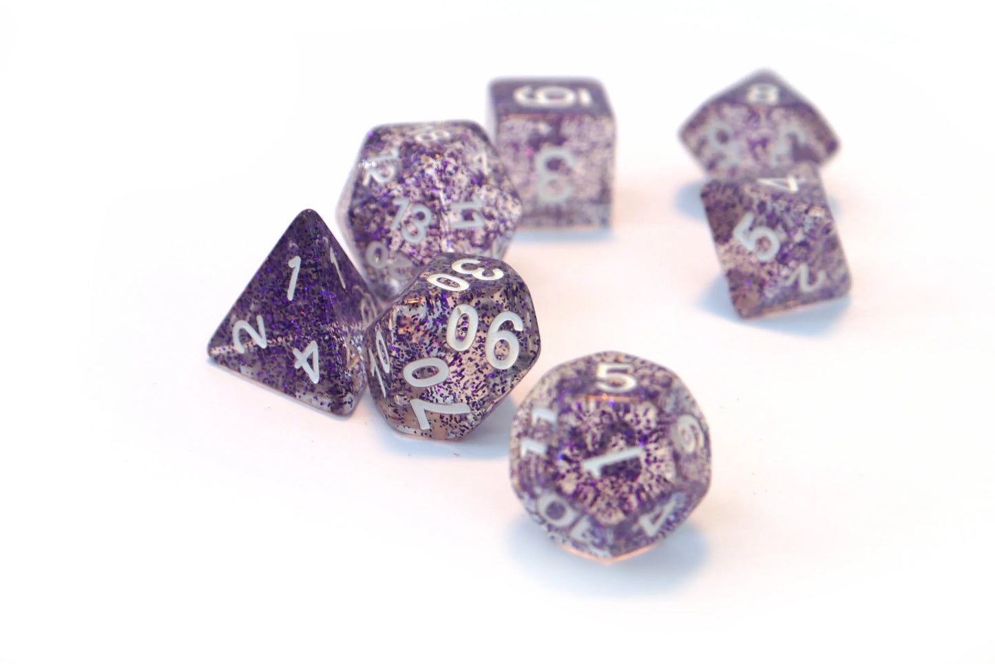 7-teiliges RPG Würfelset Confetti: Purple