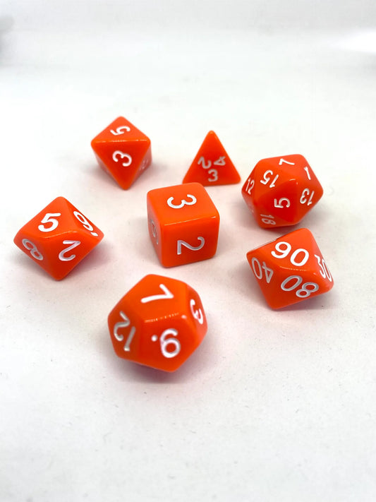 7-teiliges RPG Würfelset Opaque: Orange