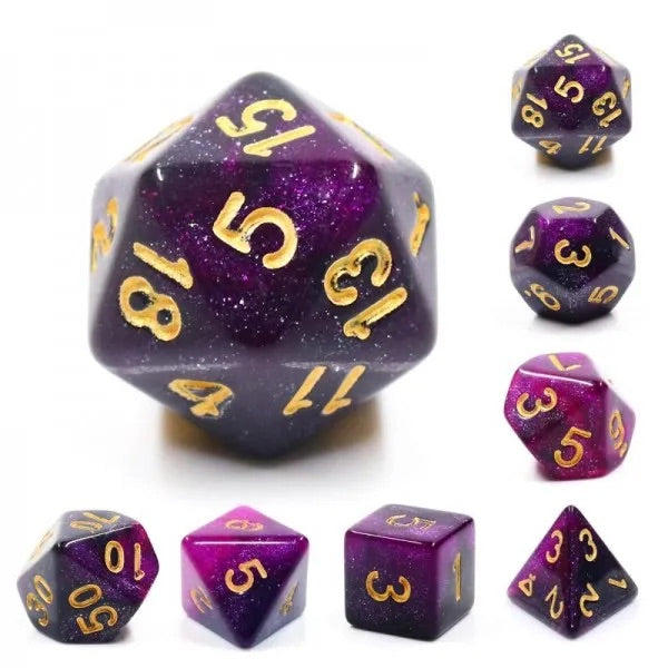 7-teiliges RPG Würfelset Galaxy: Purple
