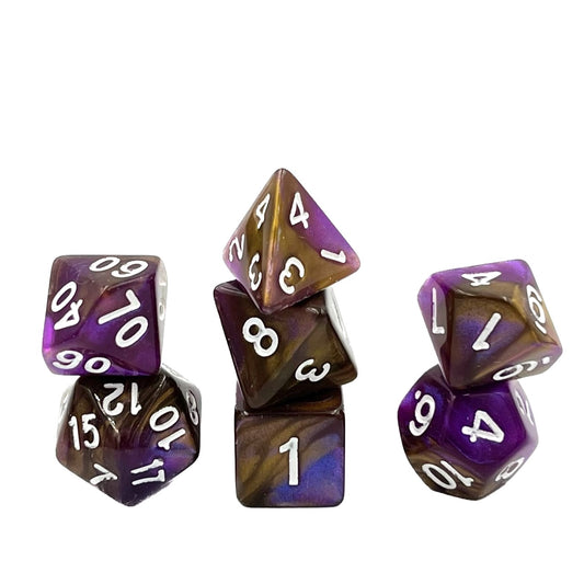 7-teiliges RPG Würfelset Mehrfarbig: Racing Purple/Copper